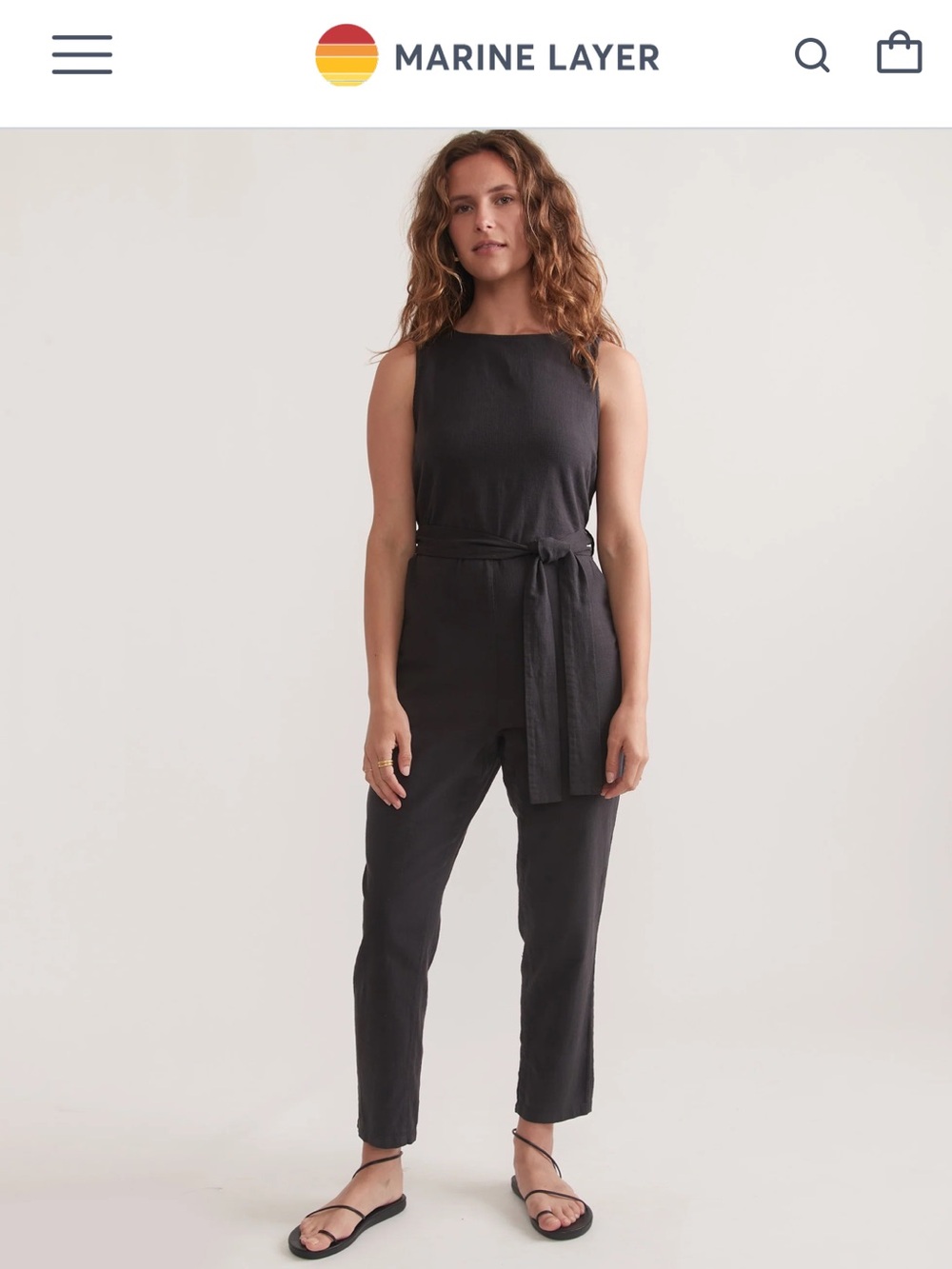 NEW🌅Marine Layer Eloise Belted Jumpsuit XS $128 sold out online in Phantom